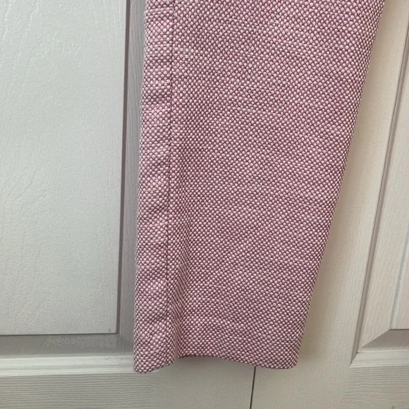 Ann Taylor Ava ankle pants in pink & white texture. Size 10 Tall - Picture 6 of 10